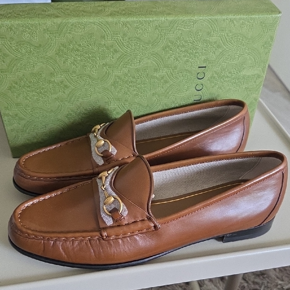 Gucci Women's Tan Horsebit Leather Loafers  US 11.5 EU 41.5 - Men's 9.5 EU 43.5